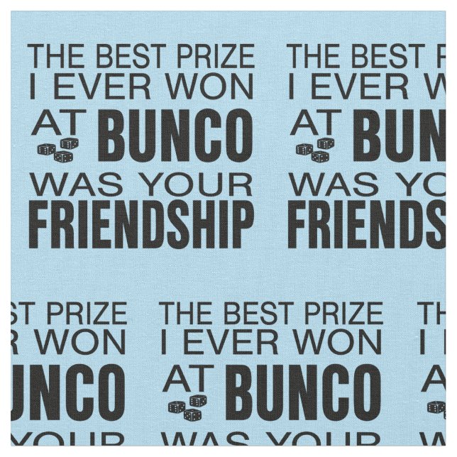Bunco Friendship Dice Blue Novelty Fabric (Close Up)