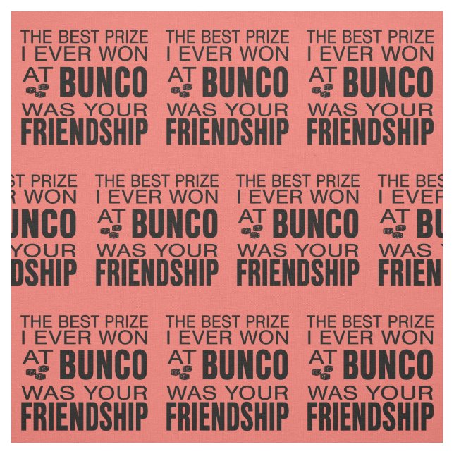 Bunco Friendship Dice Coral Novelty Fabric (Swatch)