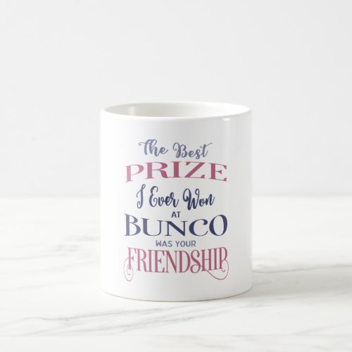 Bunco Friendship Typography Pink Purple Coffee Mug