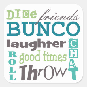 Bunco Fun Girls Night Out Party Square Sticker