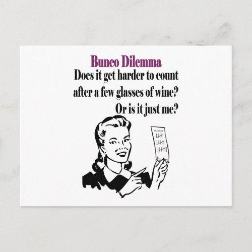 Bunco _ Funny Dilema Postcard
