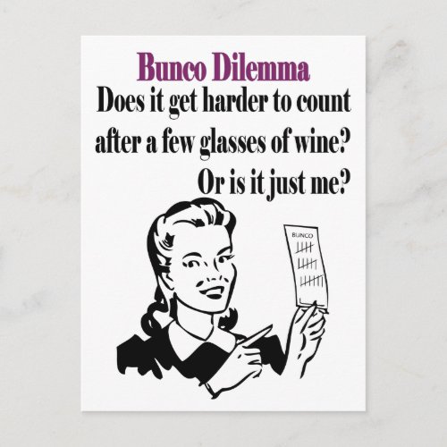 Bunco _ Funny Dilema Postcard
