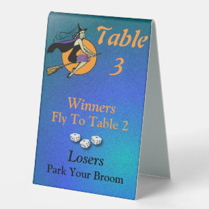 Bunco Funny Halloween Dice Witch Table Three Tent