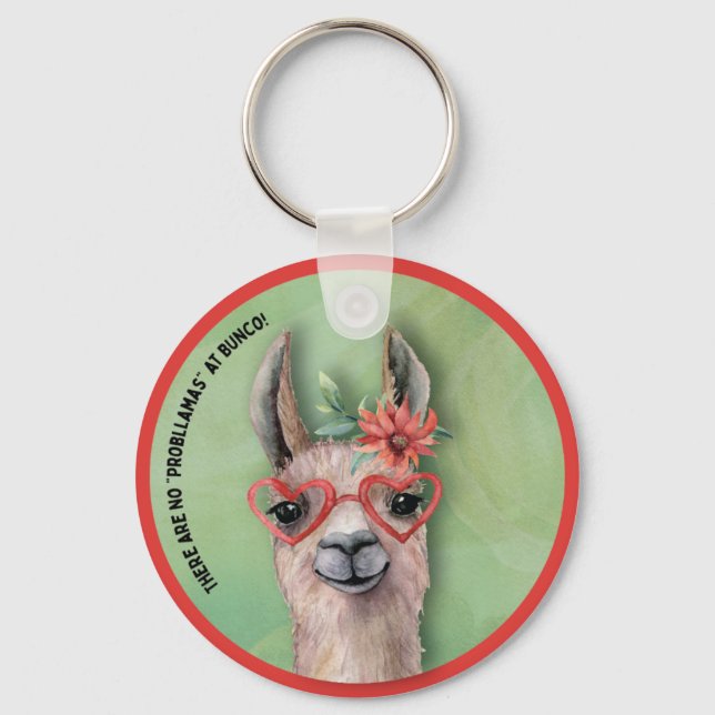 Bunco Funny Llama Keychain (Front)