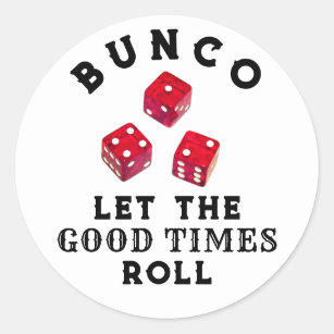 Bunco Game Night Classic Round Sticker