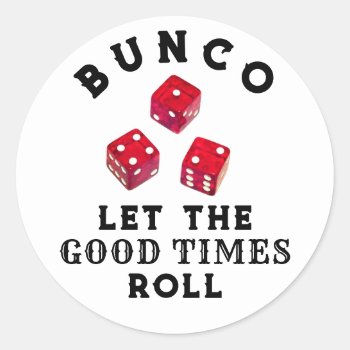 Bunco Game Night Classic Round Sticker by surpriseshop at Zazzle