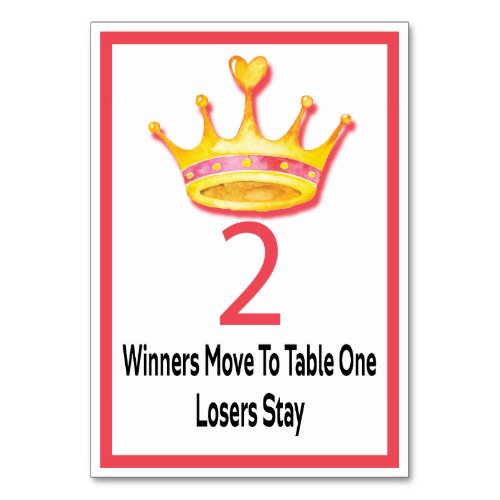 Bunco Gold Crown Table Card 2