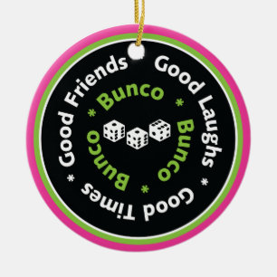 bunco good friends ceramic ornament