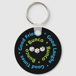 bunco good friends dice party keychain