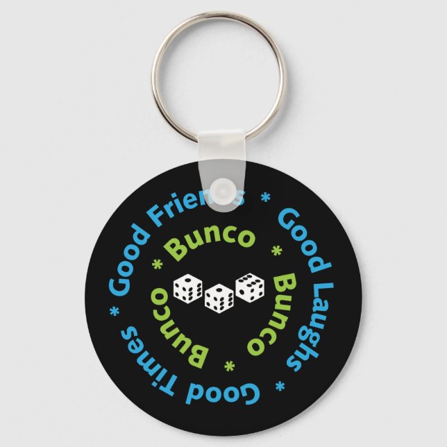bunco good friends dice party keychain (Front)