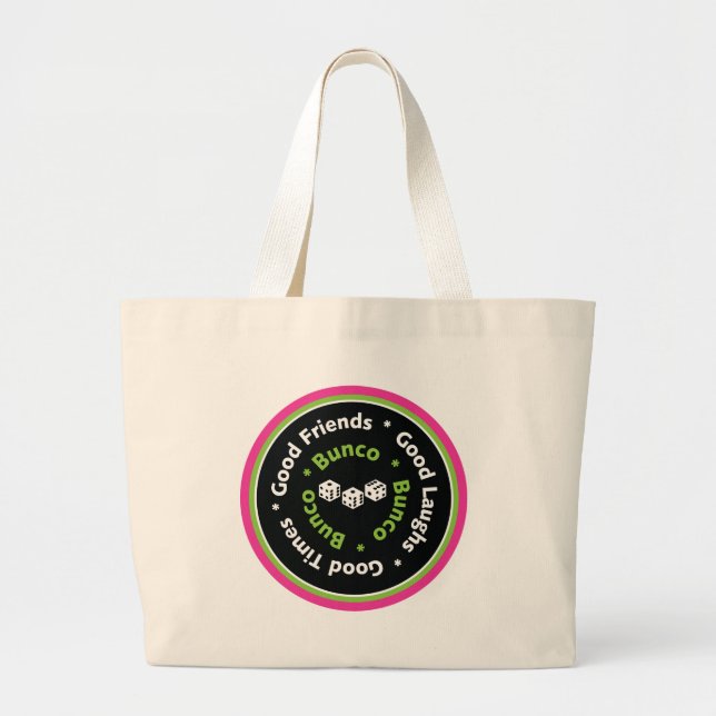 bunco good friends large tote bag (Front)