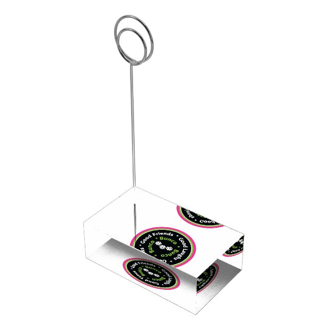 Bunco Good Friends Pink and Green Table Card Holder (Corner)