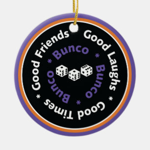 Bunco Good Friends - Purple Ceramic Ornament