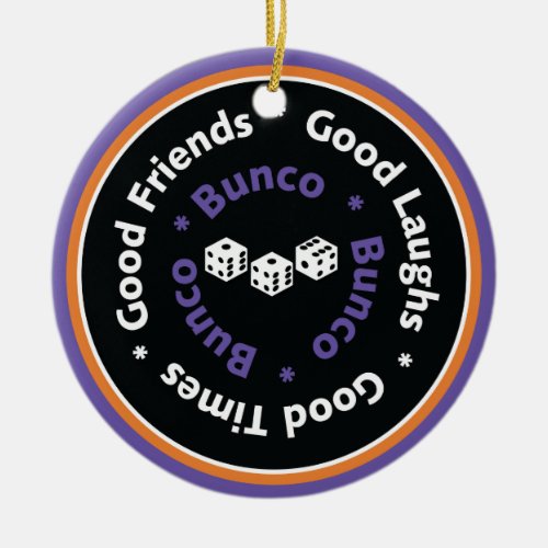 Bunco Good Friends _ Purple Ceramic Ornament