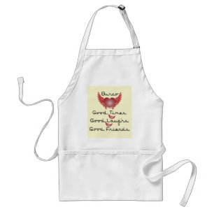 bunco good times with heart and wings adult apron