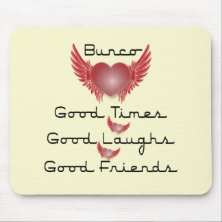 bunco good times with heart and wings mouse pad