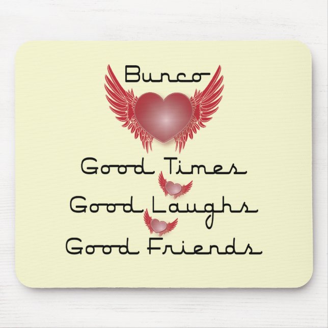 bunco good times with heart and wings mouse pad (Front)