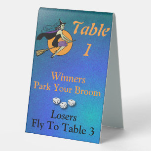 Bunco Halloween Dice Witch Table One Table Tent