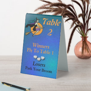 Bunco Halloween Dice Witch Table Two Table Tent