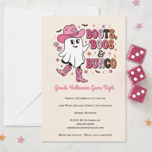 Bunco Halloween Girls Game Night Invitation