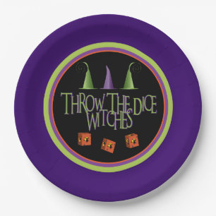 Bunco Halloween October Funny Dice Paper Plates