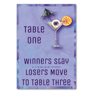 Bunco Halloween Table Card - Table 1 Drink
