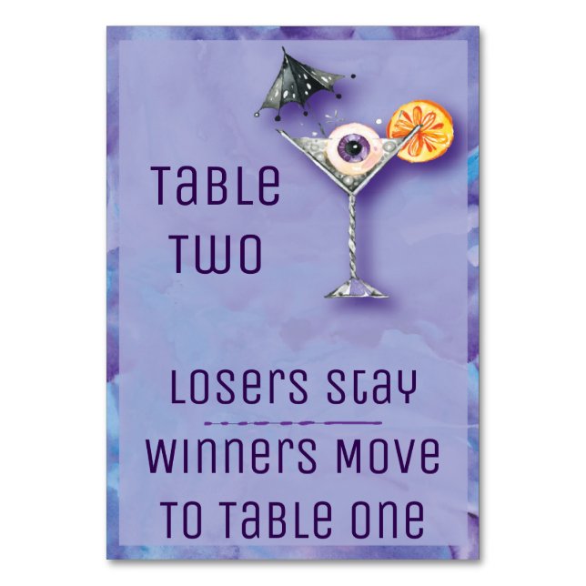 Bunco Halloween Table Card - Table 2 Drink (Front)