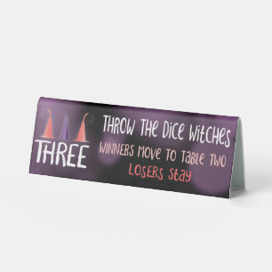 Bunco Halloween Throw The Dice Witches Table Three Table Tent