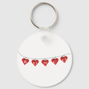 Bunco Heart Banner Keychain
