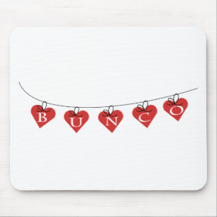 Bunco Heart Banner Mouse Pad