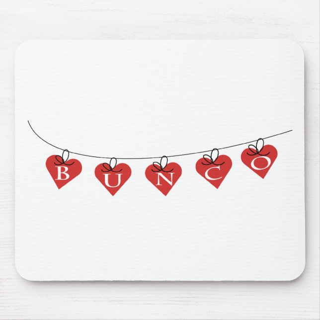 Bunco Heart Banner Mouse Pad (Front)
