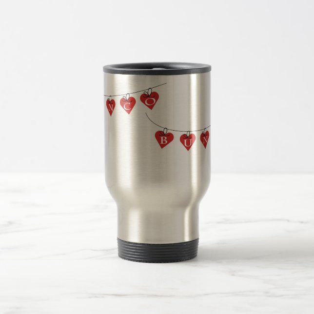 Bunco Heart Banner Travel Mug (Center)