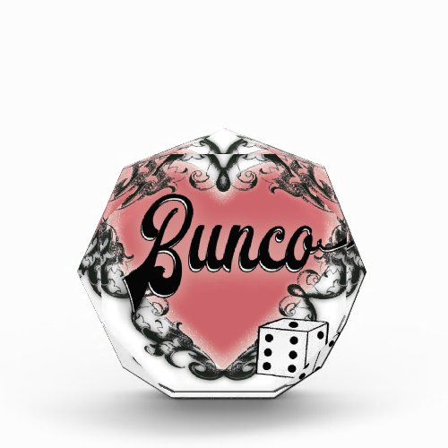 bunco heart tattoo acrylic award