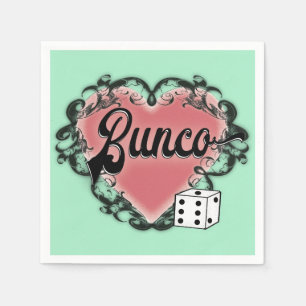 bunco heart tattoo paper napkins