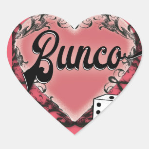 bunco heart tattoo sticker