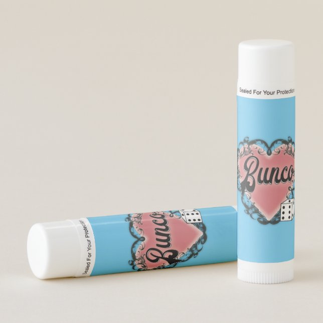 Bunco Heart Valentine Dice Theme Lip Balm (Front)
