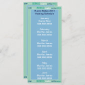 Bunco Hosting Schedule, Calendar or Roster (Front/Back)