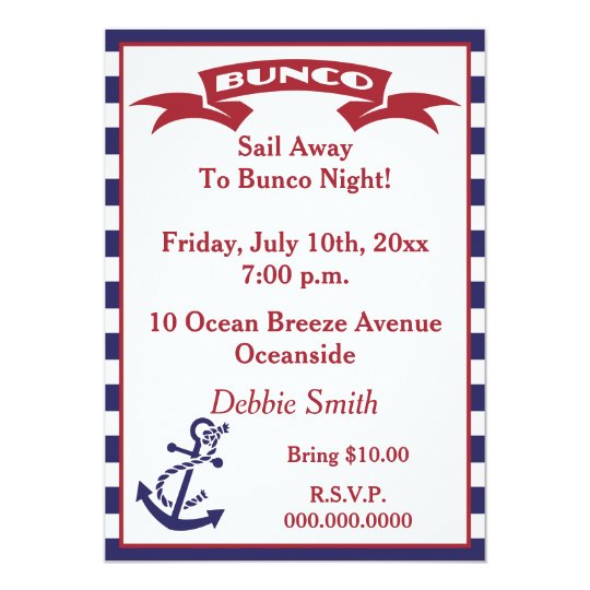 Bunco Invitation Template 3