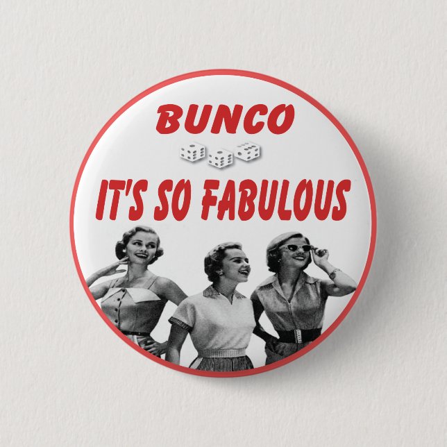 bunco it's so fabulous pinback button (Front)