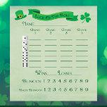 Bunco Lucky Roll Score Pad March Saint Patricks<br><div class="desc">Luck of the Roll! May the luck of the Irish be with you at your March themed Saint Patricks Day Bunco. Green score pad features a shamrock and the words Good Luck. Green text and green background. Easy to score Bunco score sheet features 6 dice to represent each round. Play...</div>