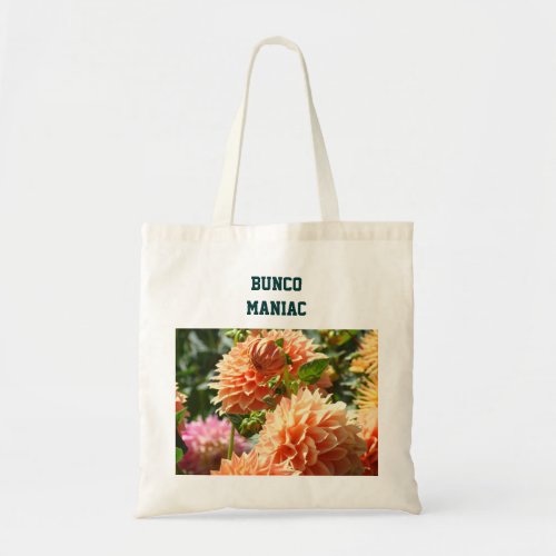 Bunco Maniac Tote Bags Dahlia Flowers Florals