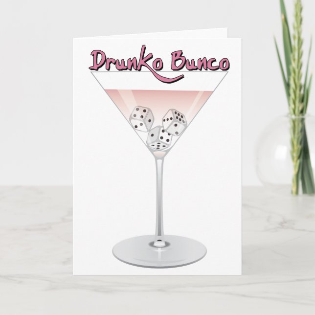 Bunco Martini Cocktail Card (Front)