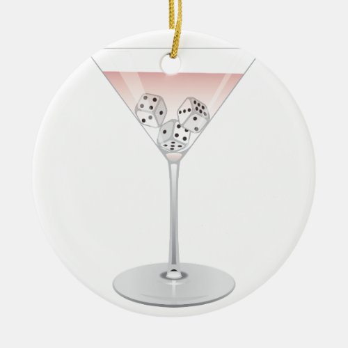 Bunco Martini Cocktail Ceramic Ornament