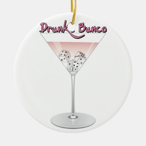 Bunco Martini Cocktail Ceramic Ornament