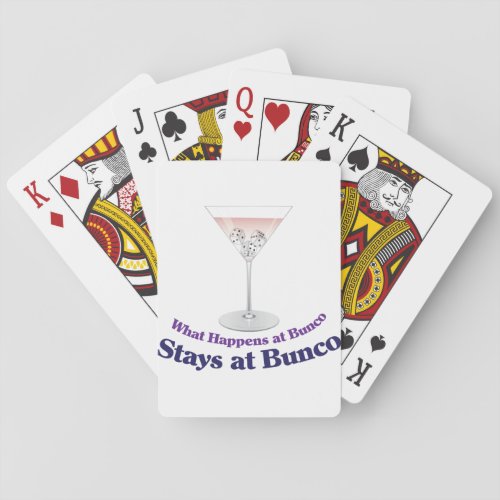 Bunco Martini Cocktail Poker Cards