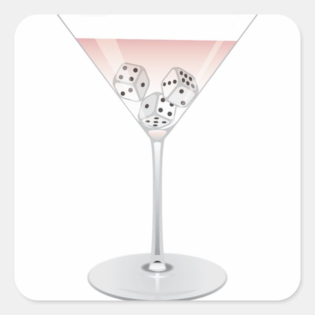 Bunco Martini Cocktail Square Sticker (Front)