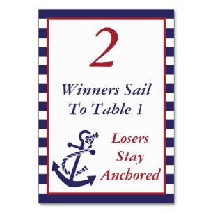Bunco Nautical Anchor Theme #2 Table Number