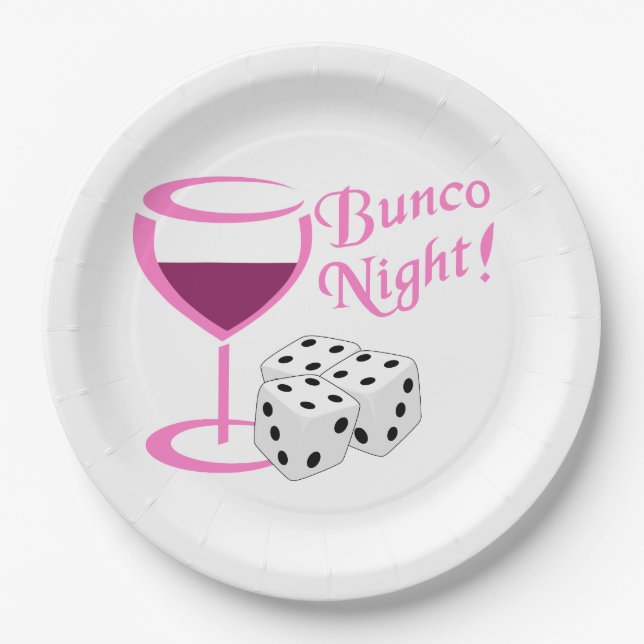 Bunco Night Paper Plates (Front)