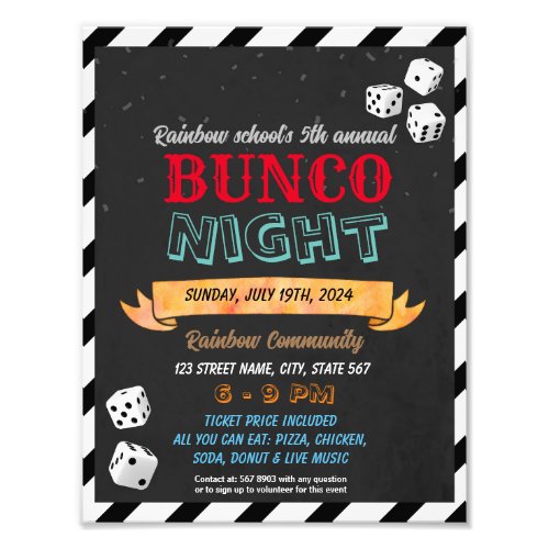 Bunco Night template Photo Print