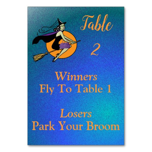 Bunco October Witch Park Your Broom 2 of 4 Table Number